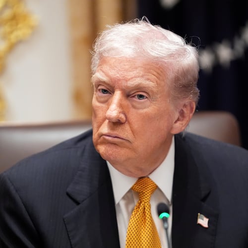 President Donald Trump meets with Hungary's Prime Minister Viktor Orban in the Cabinet Room of the White House, Friday, Nov. 7, 2025, in Washington. (AP Photo/Evan Vucci)