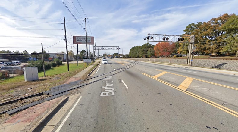 Norfolk Southern Railroad will close the railroad crossing at Ga. 13/Buford Highway just northeast of its intersection with Jones Mill Road in Doraville beginning May 11 for track maintenance. (Google Maps)