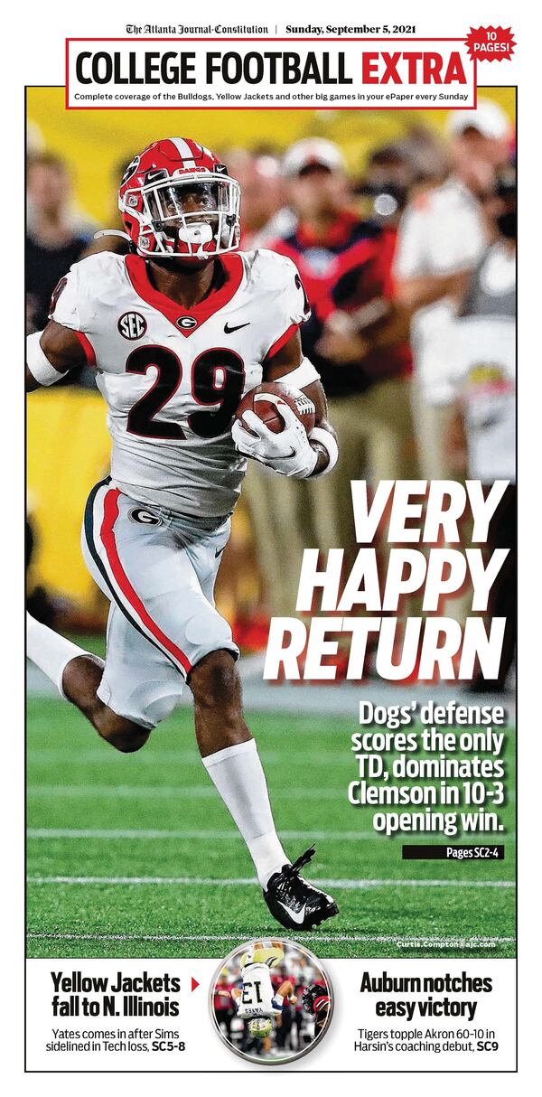 College Football Extra included in Sunday ePaper. Now, subscribers do not need to miss sleep to keep up with your team. The update will be in your Sunday ePaper edition. (AJC ePaper)