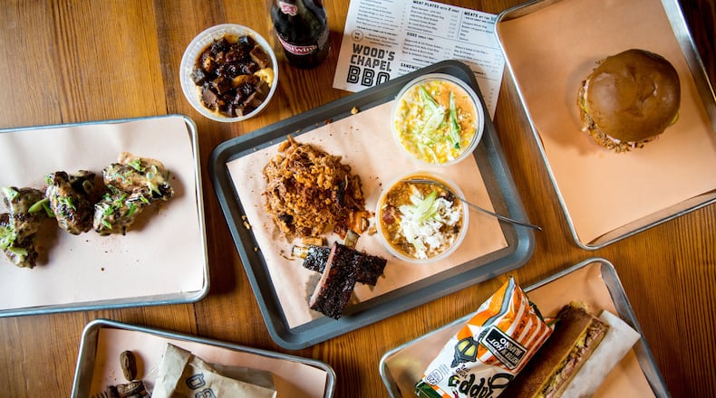 Wood's Chapel BBQ Meat Plate, sandwiches, and "Other Stuff." Photo credit- Mia Yakel.