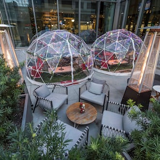 Dine inside an igloo outside of Epicurean Atlanta's restaurant Reverence. (Courtesy of Epicurean Atlanta)
