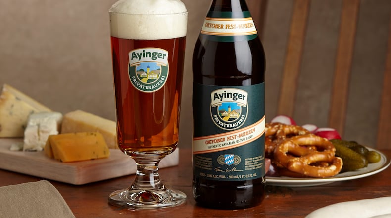Ayinger Oktober Fest-Märzen is a full-bodied amber-gold lager that elegantly represents the classic Bavarian style. (Courtesy of Merchant du Vin)