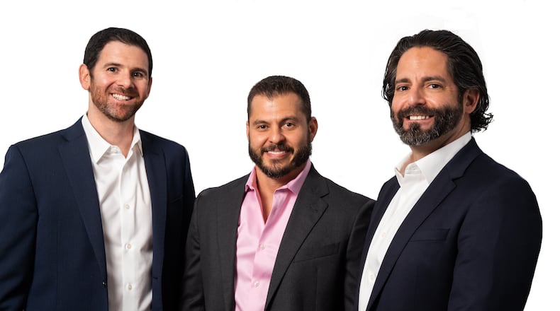 Left to right: Josh Levy, Adam Nadler and Adam Handfinger, co-founders of AI construction software startup Document Crunch.
Photo by Josh Hartwig/Courtesy of Document Crunch
