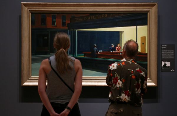 Edward Hopper's "Nighthawks" at the Art Institute of Chicago. (John J. Kim/Chicago Tribune/TNS)