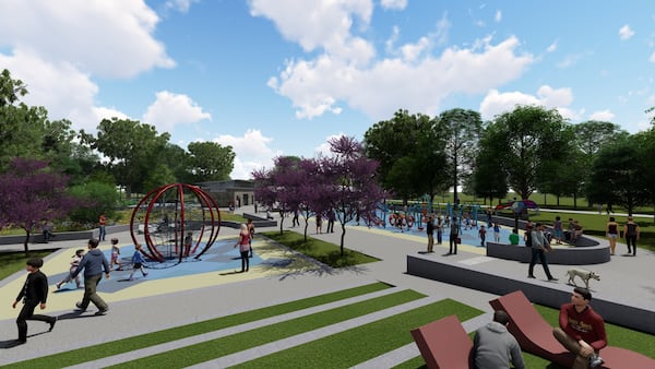 Enota Park will consist of a half basketball court, play area and splash pad. (Atlanta Beltline Parnternship)