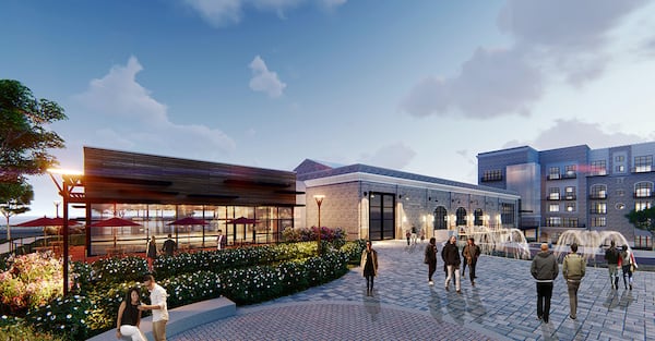 A rendering of the Orchid Grove development being proposed on the site of the mostly abandoned Gwinnett Prado shopping center near Gwinnett Place Mall. (Via Partnership Gwinnett)