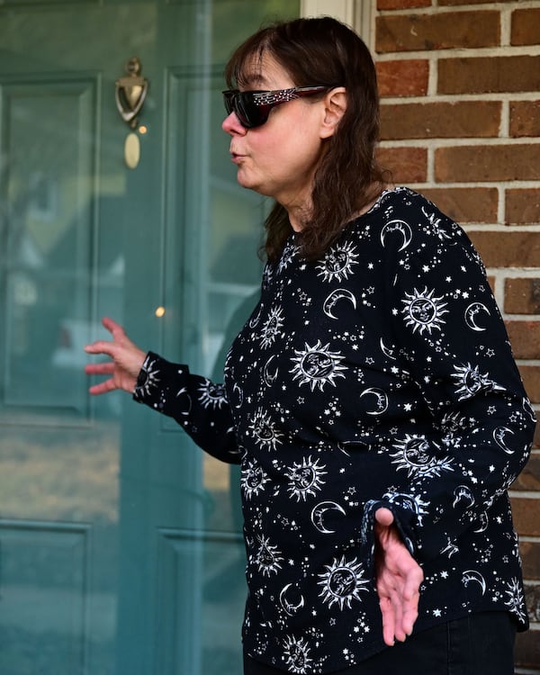 Golden Hills resident Mary Conti recalls details of the murder that occurred in 2001. (Daniel Varnado for the AJC)