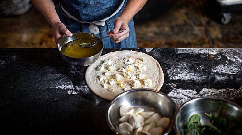 Pizza making at Double Zero Napoletana.