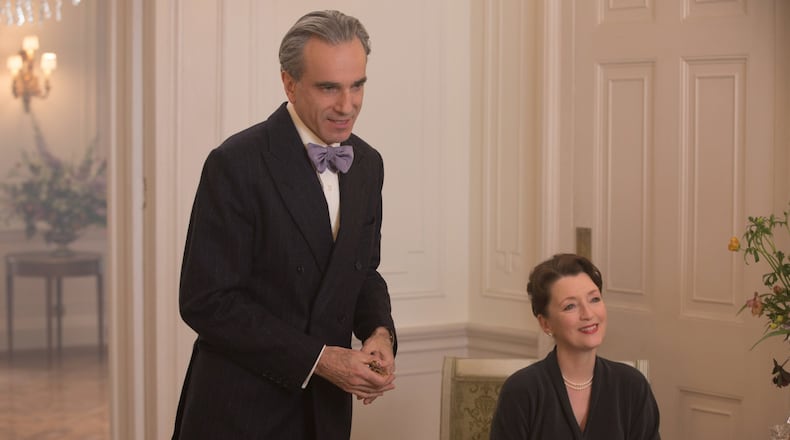 Daniel Day-Lewis, left, and Lesley Manville appear in a scene from “Phantom Thread.” Contributed by Laurie Sparham/Focus Features