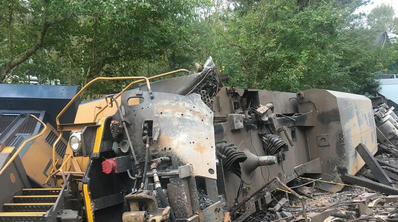 Heavy rain caused a 170-car CSX train to derail near Main Street and Camp Creek Road in Lilburn early Sunday, October 11, 2020. (Photo: Gwinnett County Fire and Emergency Services)