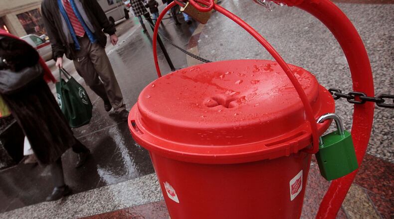 Salvation Army kettle.