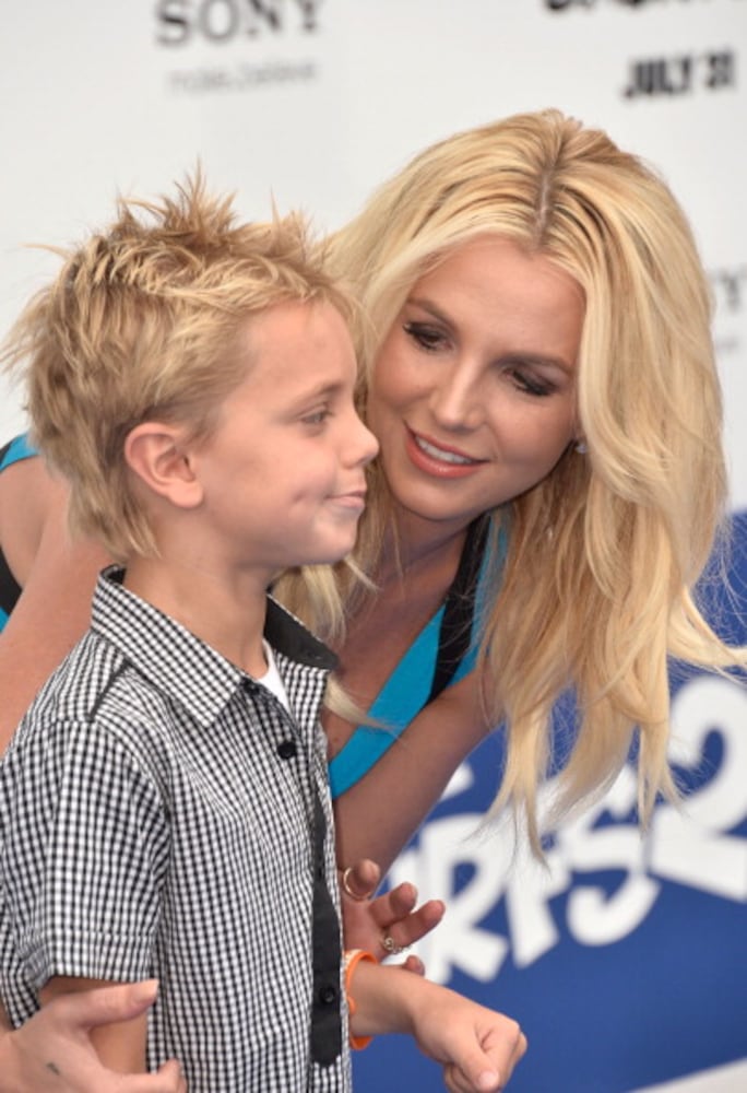 Britney Spears & Sons at Smurfs 2 Premiere