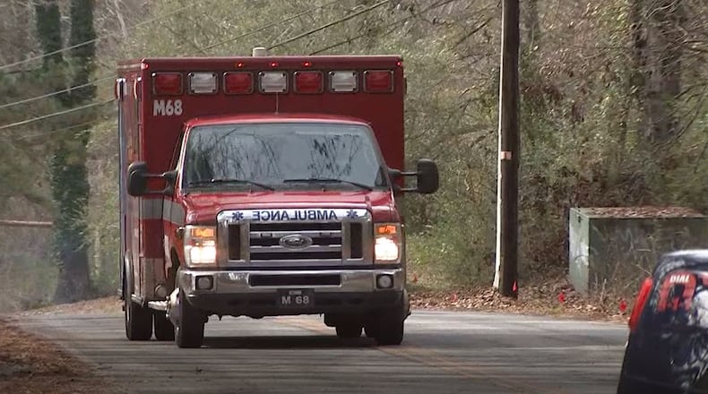 An ambulance responded to a fire at the Atlanta police firing range in DeKalb County. No one was injured.
