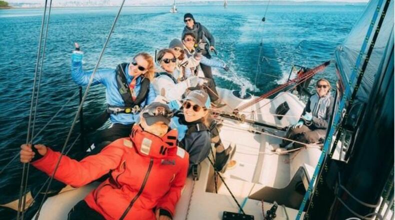 Crew members from Sail Like a Girl on a recent practice sail. (Photo: Ric Horst)