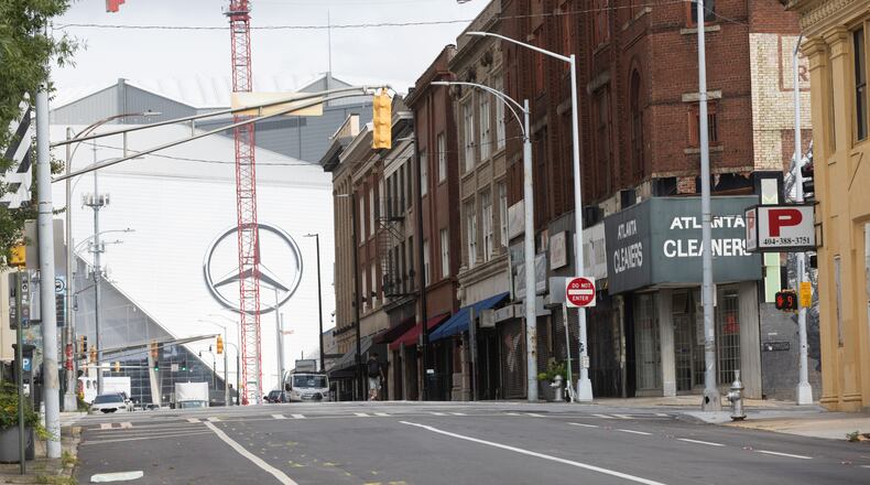 Mitchell St SW  is near the Mercedes-Benz Stadium in Atlanta  (Steve Schaefer/steve.schaefer@ajc.com)