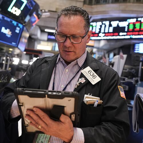 Trader Edward Curran works on the floor of the New York Stock Exchange, Monday, June 1, 2026. (AP Photo/Richard Drew)