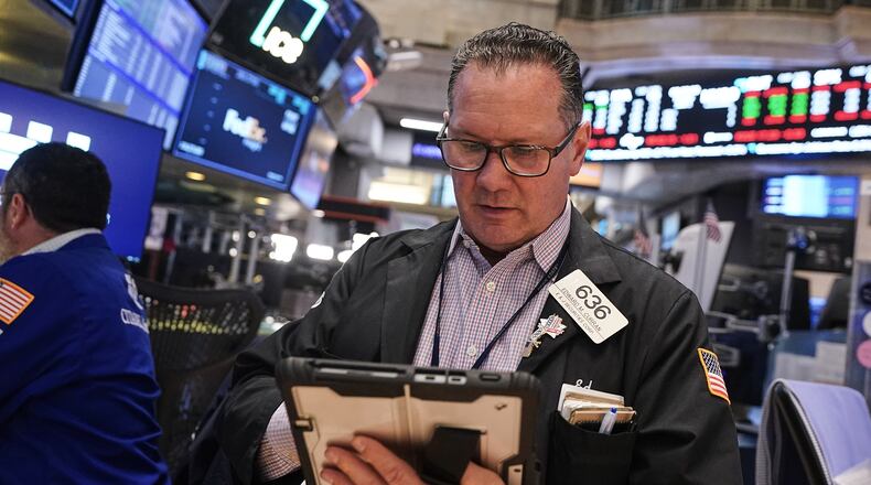 Trader Edward Curran works on the floor of the New York Stock Exchange, Monday, June 1, 2026. (AP Photo/Richard Drew)