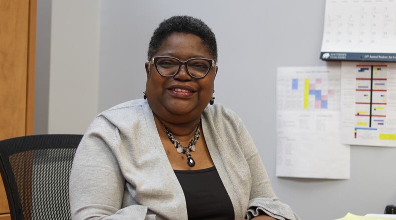 Xernona Thomas poses for a portrait at Downtown Academy where she works alongside her position at College Factory, in Athens, Georgia. (Photo Courtesy of Samantha Hurley)