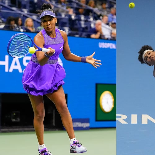 The new Atlanta Cup exhibition at Gas South Arena will feature popular tennis players Naomi Osaka (left) and Ben Shelton, who was born in Atlanta and competed in the Atlanta Open twice. (AP)