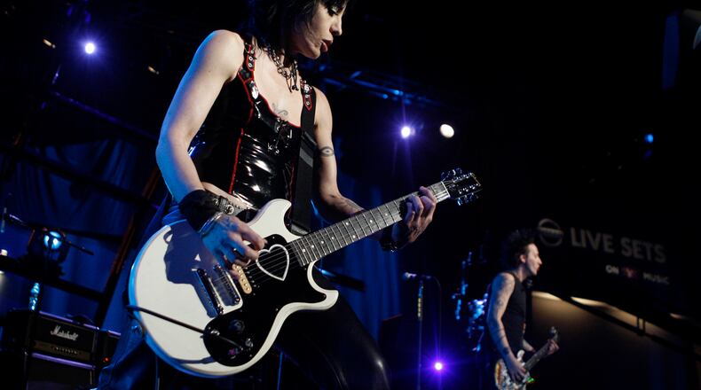 Musician Joan Jett performs with her band, the Blackhearts, as part of Nissan Live Sets on Yahoo! Music in Los Angeles on Aug. 12, 2008.
