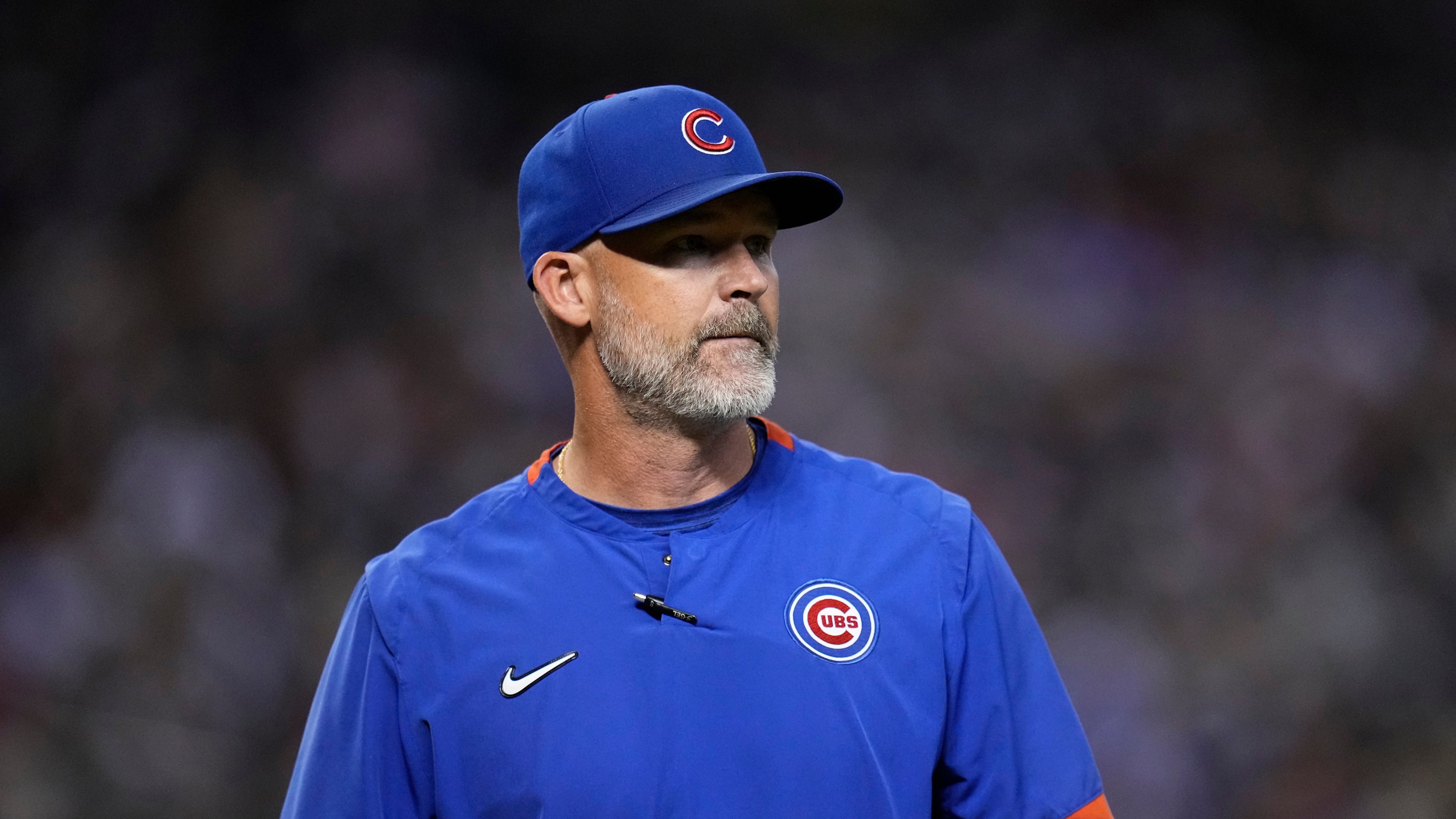 FILE - Chicago Cubs manager David Ross walks back to the dugout during the 10th inning of a baseball game against the Arizona Diamondbacks, Sept. 16, 2023, in Phoenix. (AP Photo/Ross D. Franklin, File)