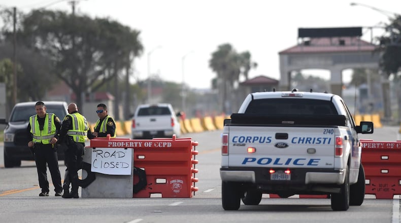 The entrances to Naval Air Station Corpus Christi are closed following an active shooter threatThursday.