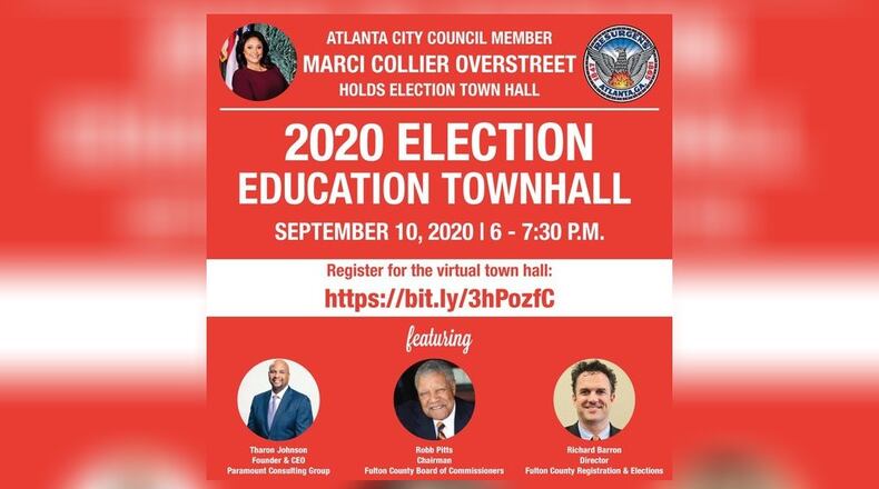 The town hall will feature election experts and officials.