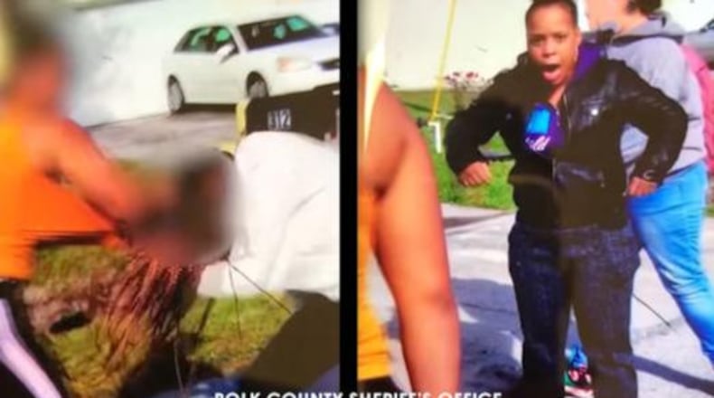 The Polk County Sheriff's Office released cellphone video on YouTube of a woman coaching a fight between two teenagers in Dundee, Fla. (Photo: Polk County Sheriff's Office)