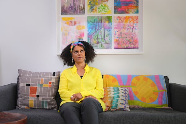 British author and academic Bernardine Evaristo at her home in London, Monday, June 2, 2025. (AP Photo/Kirsty Wigglesworth)