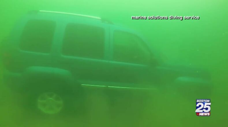 A Jeep Liberty fell through the ice on Lake Winnipesaukee last weekend.