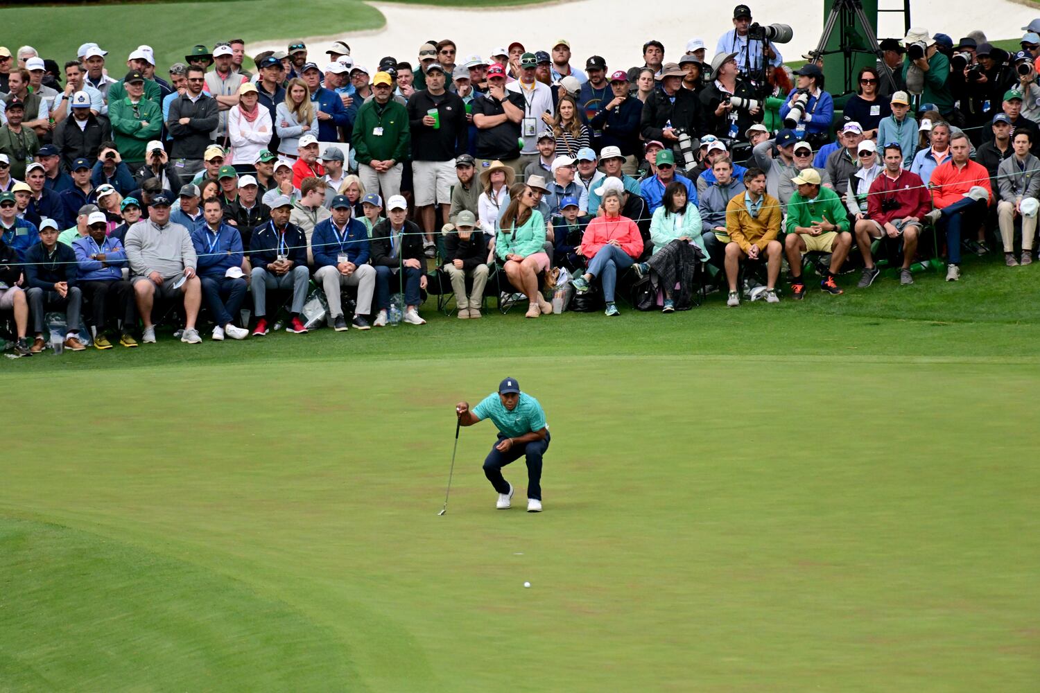 Tiger Woods' second round at the Masters