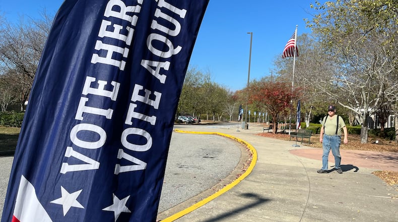 Voters cast their ballots Tuesday at Rhodes Jordan Park in Lawrenceville.