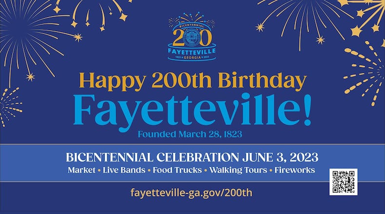 Fayetteville's 200th birthday will be observed on June 3, with many activities. (Courtesy of Fayetteville)