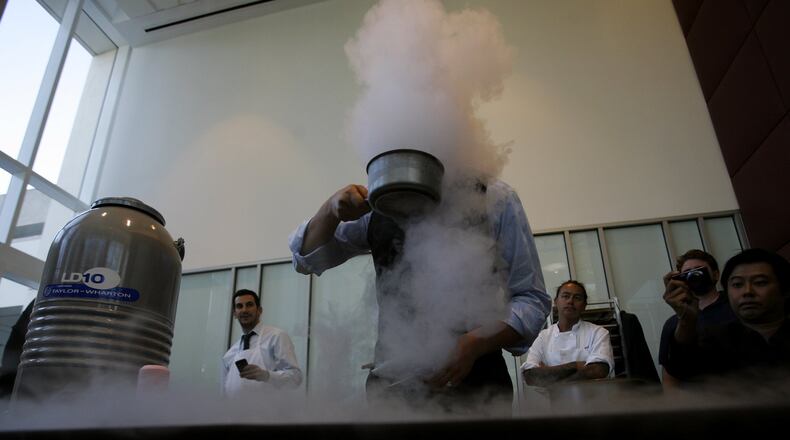 Cooking with liquid nitrogen in Los Angeles in 2010. (Francine Orr/ Los Angeles Times/TNS)
