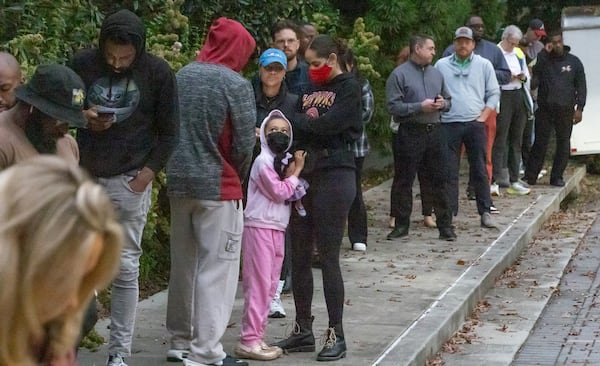 Voters stood in long lines outside polling sites in Atlanta on Election Day in 2024. (AJC file photo)