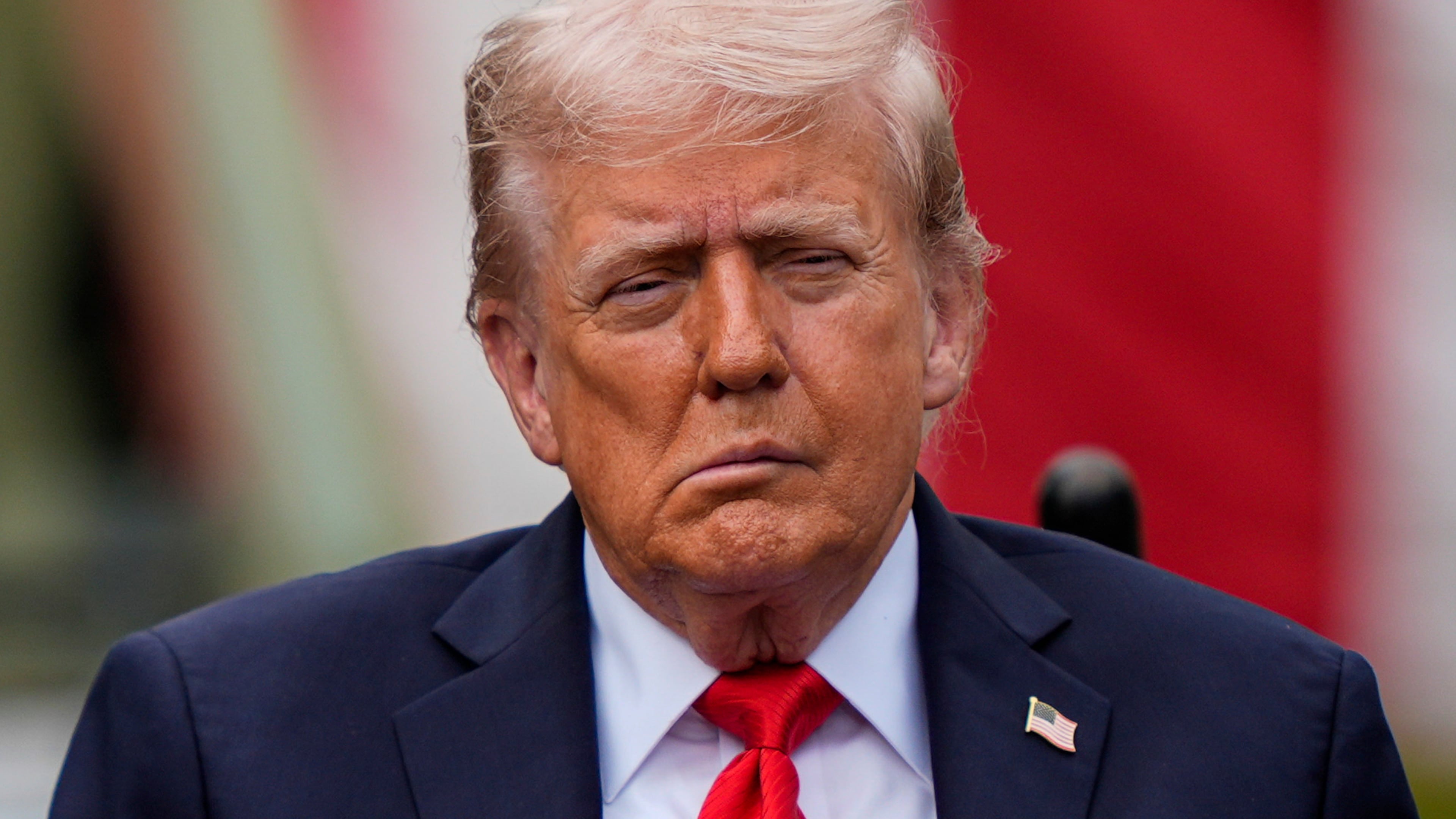 President Donald Trump attends a ceremony in the Pentagon courtyard to commemorate the 24th anniversary of the 9/11 attacks, Thursday, Sept. 11, 2025, in Washington. (AP Photo/Julia Demaree Nikhinson)
