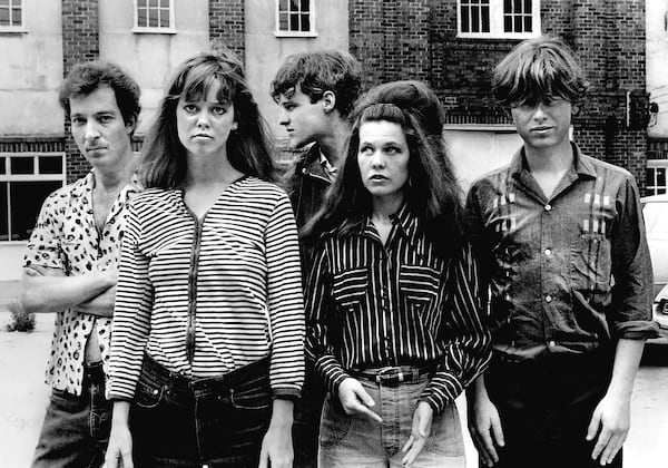 The B-52s in 1978 (from left ): Fred Schneider, Cindy Wilson, Keith Strickland, Kate Pierson and Ricky Wilson.  (Courtesy of Keith Bennett)
