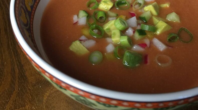 Leslie Brenner’s gazpacho sevillano. Photographed July 2, 2016. (Leslie Brenner/Dallas Morning News/TNS)