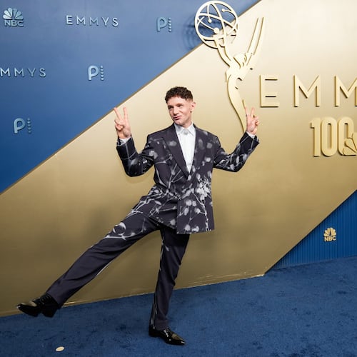 Chris Perfetti arrives at the 78th Emmy Awards on Monday, Sept. 14, 2026, at the Peacock Theater in Los Angeles. (AP Photo/Mark J. Terrill)