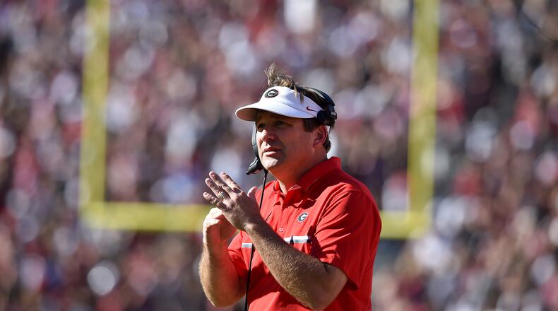 Georgia coach Kirby Smart has a lot to prove as a head coach, but he will be given the time to prove it. (Brant Sanderlin / bsanderlin@ajc.com)