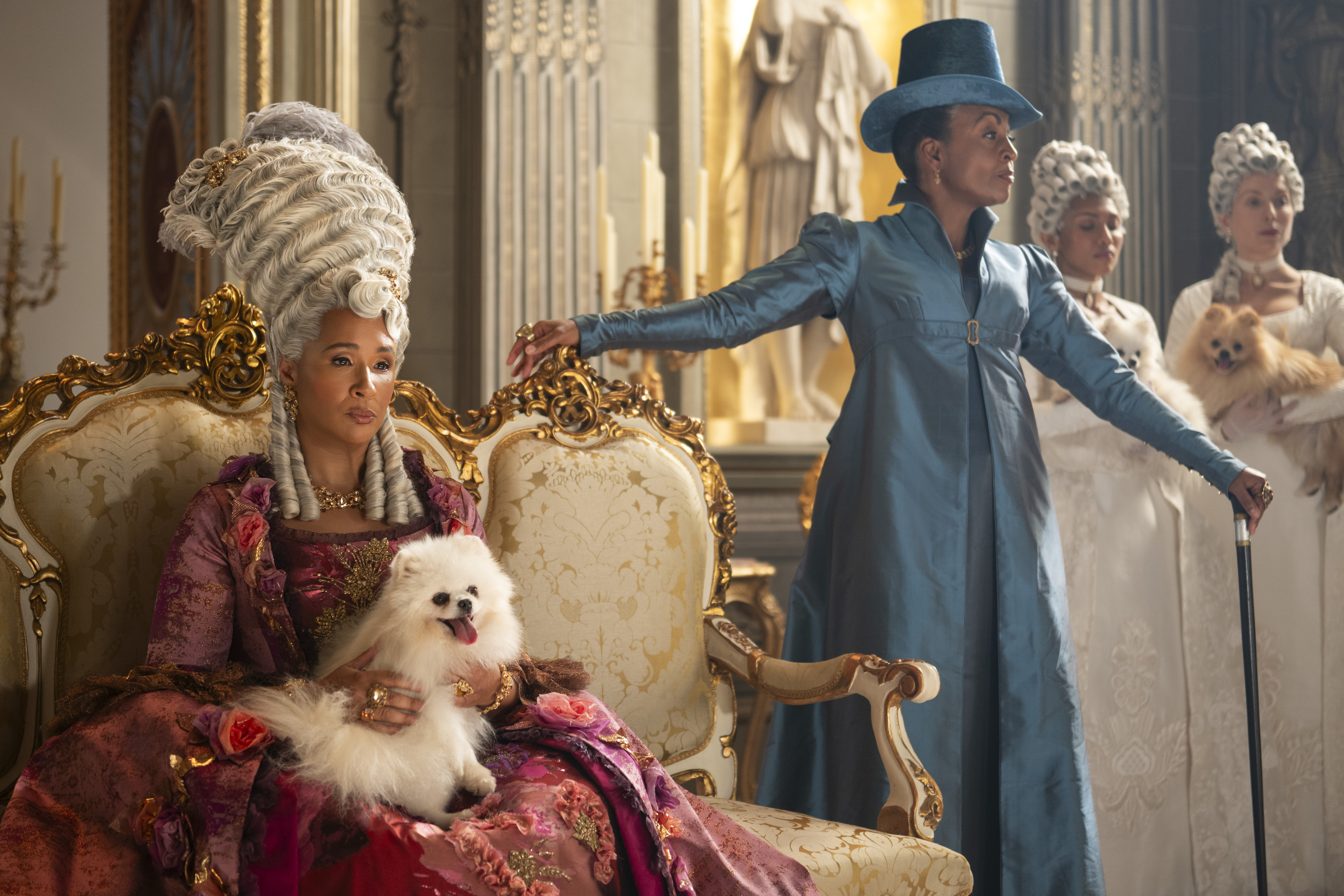 During the fourth season of Netflix's "Bridgerton," the friendship between Queen Charlotte (Golda Rosheuvel, left) and and Lady Danbury (Adjoa Andoh) hits some speedbumps. (Liam Daniel/Netflix 2025)