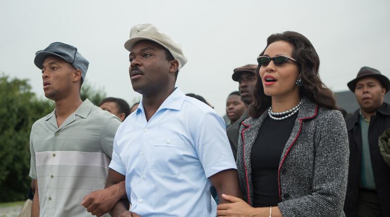 This photo released by Paramount Pictures shows, David Oyelowo, center, as Martin Luther King, Jr. and Carmen Ejogo, right, as Coretta Scott King in the film, "Selma," from Paramount Pictures and Pathé. (AP Photo/Paramount Pictures, Atsushi Nishijima) This photo released by Paramount Pictures shows, David Oyelowo, center, as Martin Luther King, Jr. and Carmen Ejogo, right, as Coretta Scott King in the film, "Selma," from Paramount Pictures and Pathé. (AP Photo/Paramount Pictures, Atsushi Nishijima)