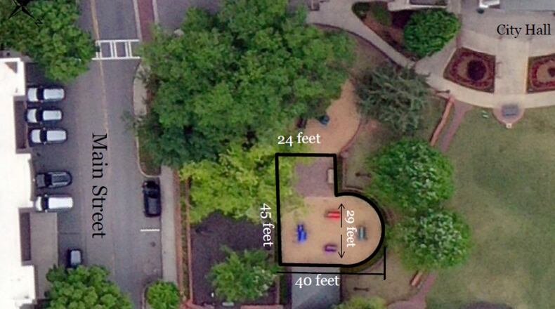 Duluth has approved a plan for the Taylor Park Replacement Project based on the value of play for the specified age range (2-12yrs), the quality of the equipment, and the design layout best suited for the downtown area (shown here). Courtesy City of Duluth