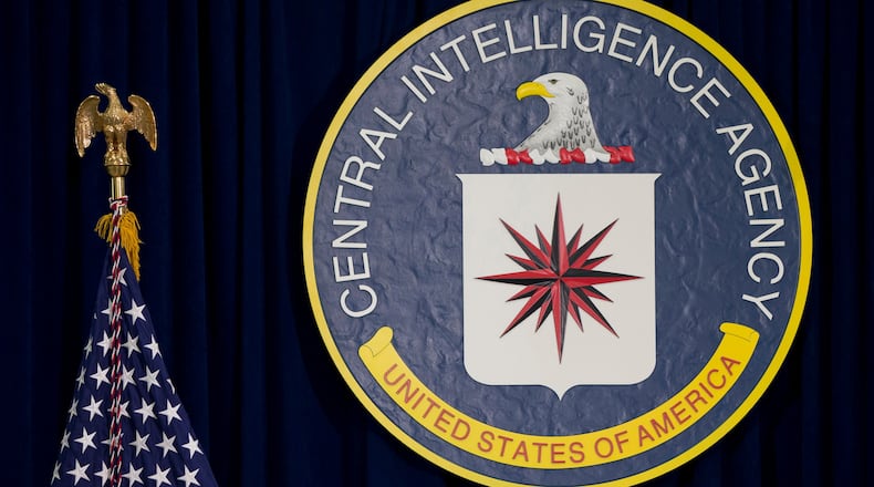 FILE - The seal of the Central Intelligence Agency is displayed on April 13, 2016, at CIA headquarters in Langley, Va. (AP Photo/Carolyn Kaster, File)