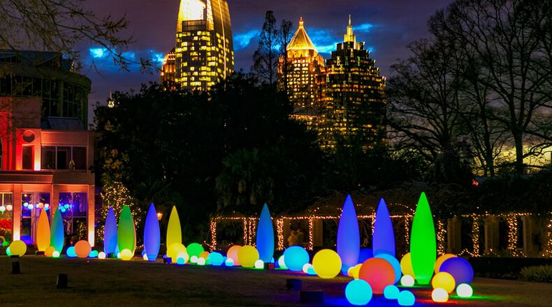The holiday light show at the Atlanta Botanical Garden, one of the most popular in the city, utilizes LED lights and “green” energy, to reduce its energy footprint. CONTRIBUTED BY ATLANTA BOTANICAL GARDEN