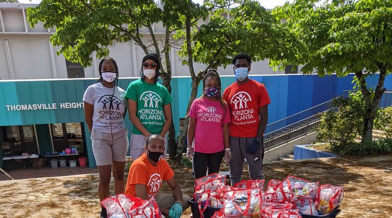 Horizons Atlanta staff prepare care packages for program participants and their families. Courtesy of Horizons Atlanta