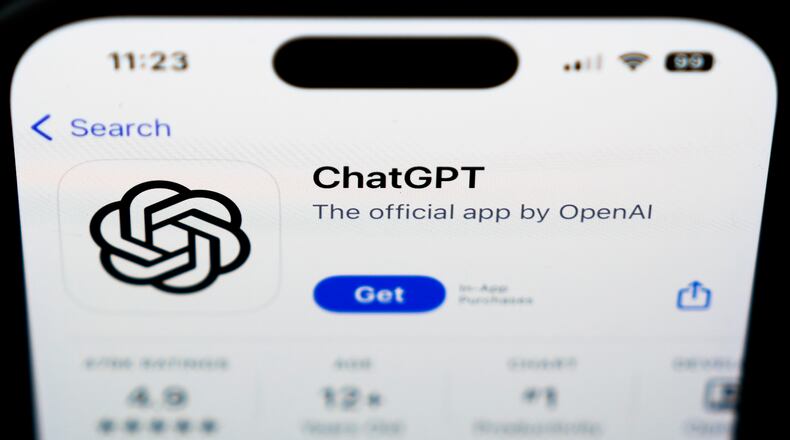 FILE - A ChapGPT logo is seen in West Chester, Pa., Wednesday, Dec. 6, 2023. (AP Photo/Matt Rourke, File)