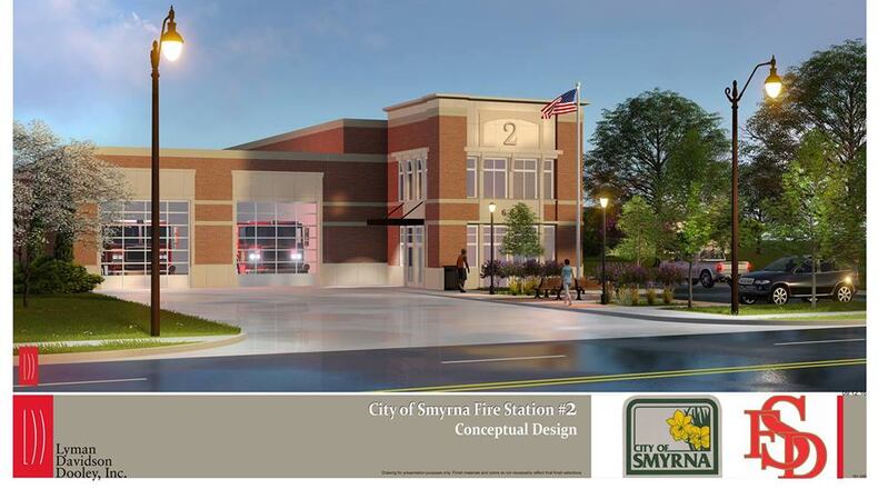Smyrna’s oldest fire station has been replaced with a new one on the same site at 642 Concord Road. A community dedication ceremony will take place at 10:30 a.m. April 13. (Courtesy of Smyrna)