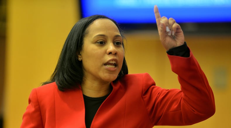 Fulton County District Attorney Fani Willis back in 2015, when she was the lead assistant DA prosecuting the massive Atlanta Public Schools test-cheating case. (Kent Johnson/ AJC 2015 file photo)
