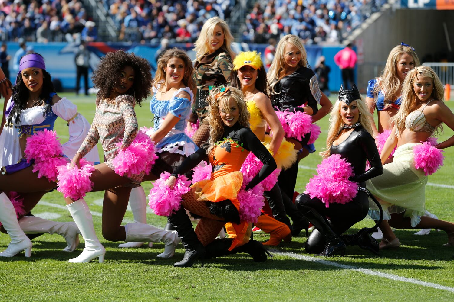 NFL cheerleaders dress up for Halloween